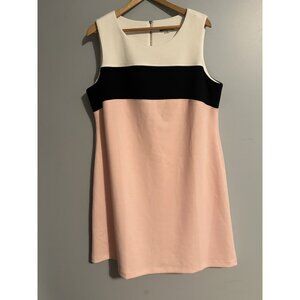 Tommy Hilfiger Blue/White Color Block Sheath Dress Women’s 16W